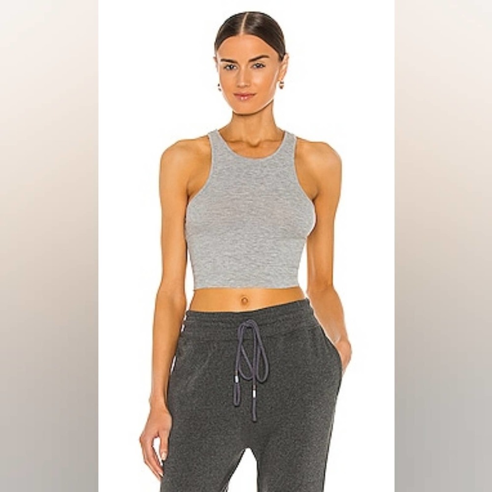 High Neck Ribbed Crop Top Free People Large